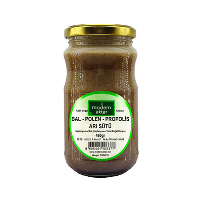 Modern Aktar - BAL-POLEN-PROPOLİS-ARI SÜTÜ KARIŞIMI 480 GR