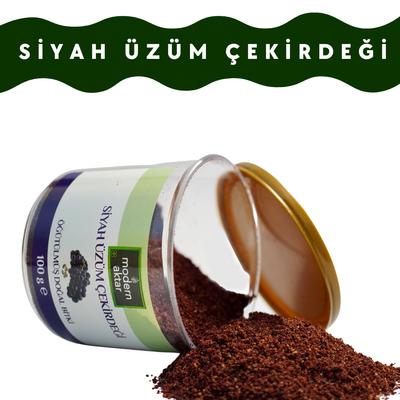 Modern Aktar - ÖĞÜTÜLMÜŞ SİYAH ÜZÜM ÇEKİRDEĞİ 100 GR