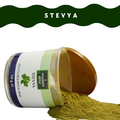 Modern Aktar - ÖĞÜTÜLMÜŞ STEVİA YAPRAĞI (Şeker Otu) 50 GR